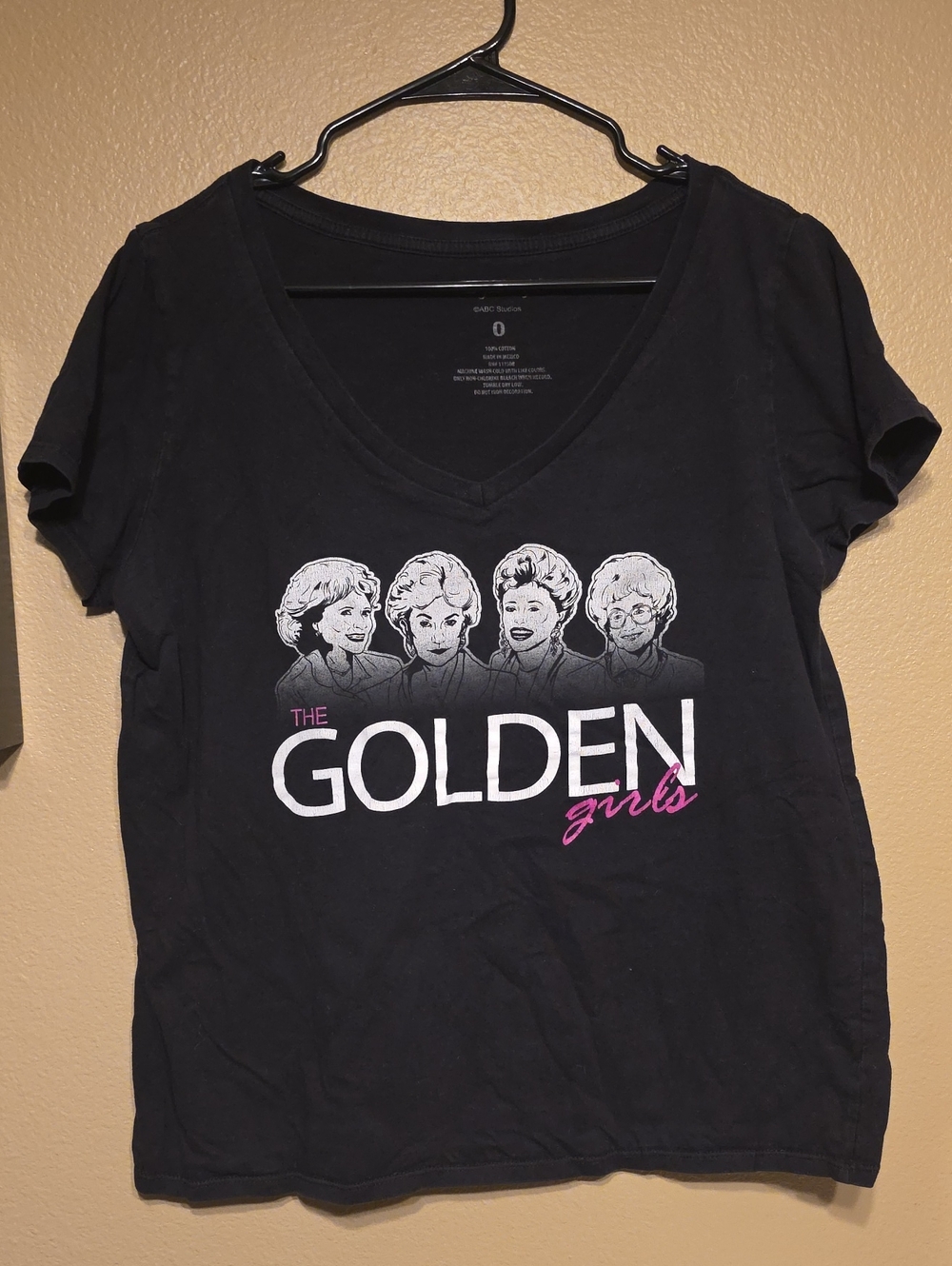 The Golden Girls Black V-Neck Graphic Tee by ABC Studios